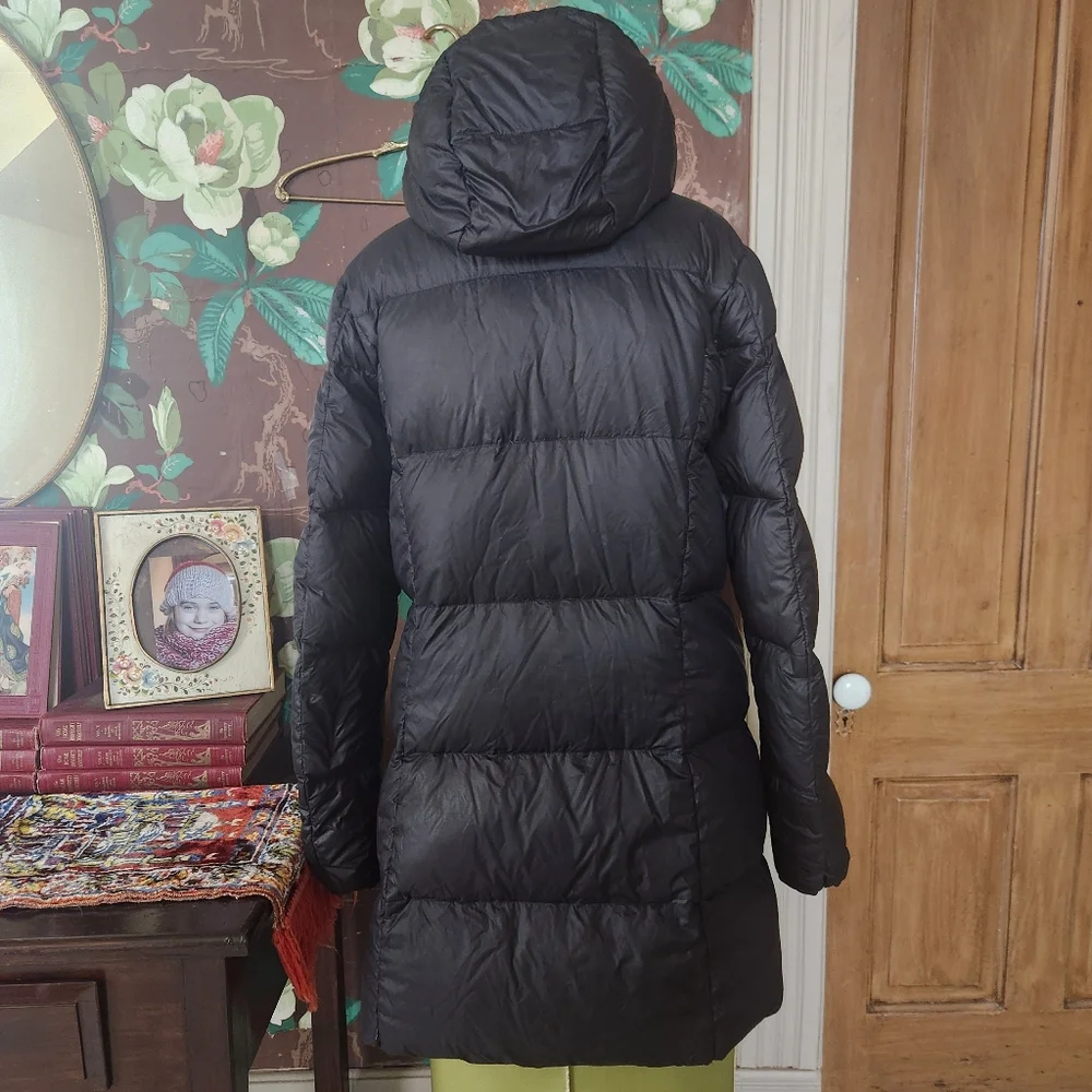 Eddie Bauer EB550 Down Parka Womens M Black Hooded Winter Puffer Coat - Picture 7 of 11